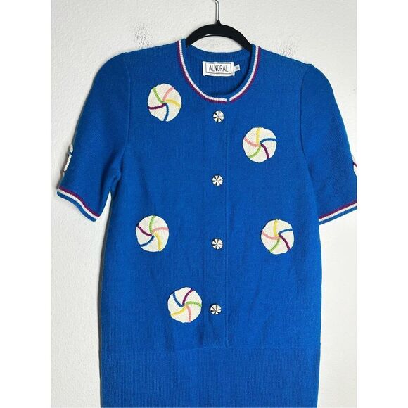 Vintage ALNORAL By Al Spokavicius Women’s Blue Knit Dress ress Size S Wool Blend - Picture 2 of 14